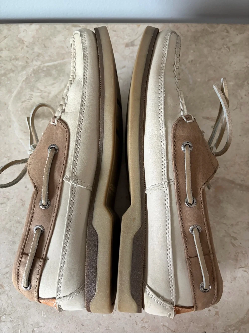 Sperry Top Sider Mako Collection Boat Shoes Men’s Size 9.5 Oyster Taupe Leather